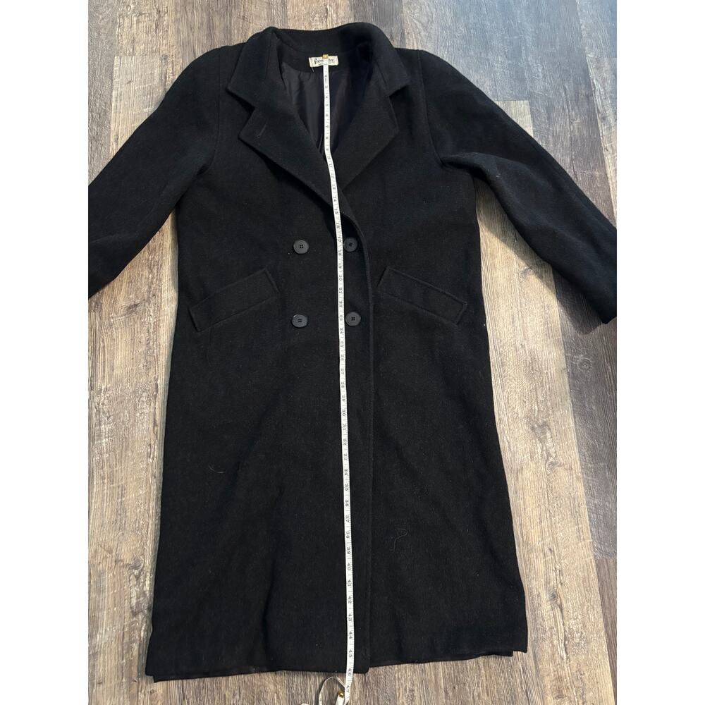 Forecaster of Boston Vintage Pure Wool Double Breasted Long Overcoat Black 11/12 - Picture 3 of 6